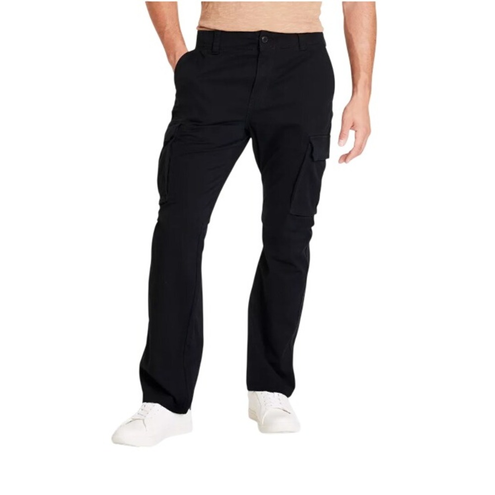 Men's Straight Fit Cargo Pants - Goodfellow & Co Black 32x30